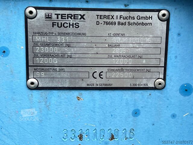Wielgraafmachine Fuchs Terex Fuchs MHL 331