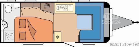 Τροχόσπιτο Hobby Excellent 540 WFU 2000kg TV-Halter, Dusche