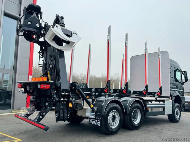 Timber transporter MAN TGS 26.520 6x4-4 BL Schemel Epsilon M120Z96 Kran