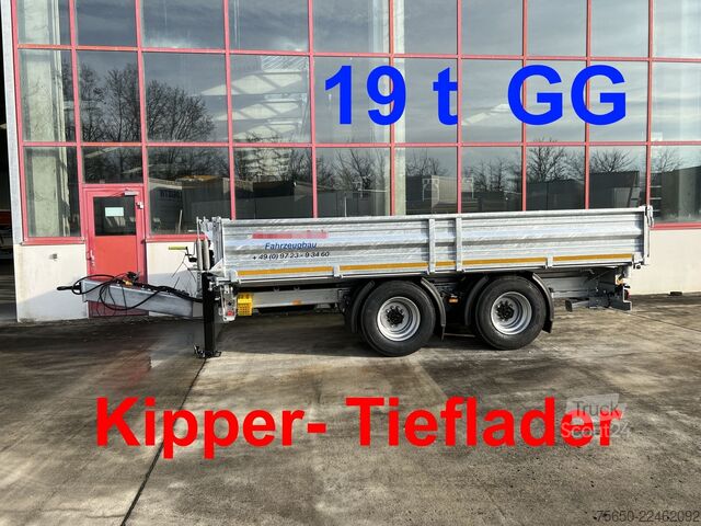 Remolque volquete Möslein TTD 19 B  19 t Tandemkipper- Tieflader, Breitbereifung