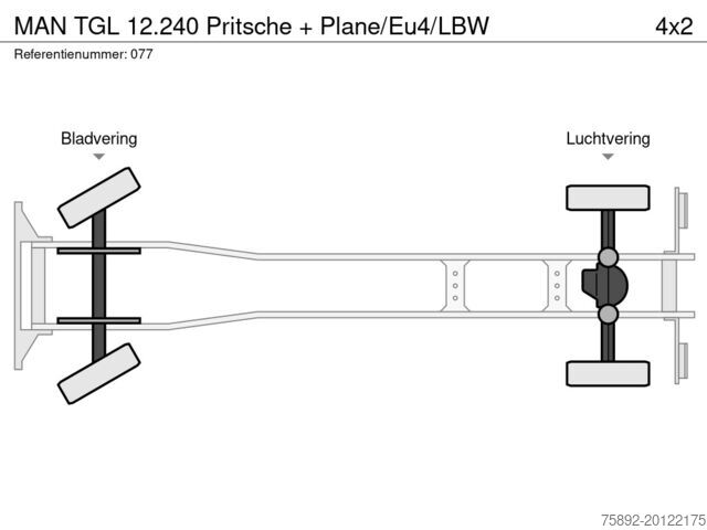 Dekzeil MAN TGL 12.240 Pritsche + Plane/Eu4/LBW