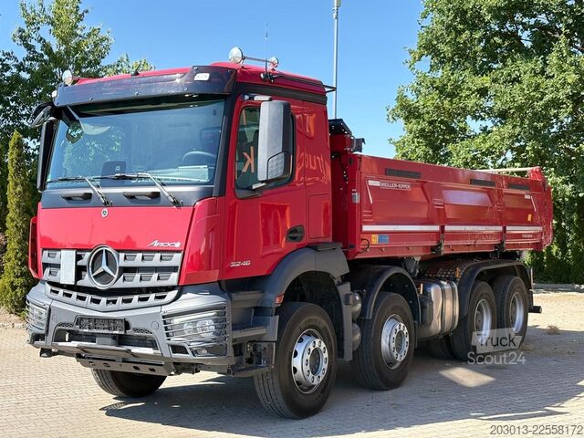 Camion-benne tricar MERCEDES-BENZ Arocs 3246 8x4 Kipper Meiller Bordmatic