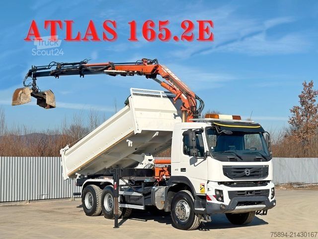 Kravas automašīnai uzstādīts celtnis VOLVO FMX 410 Kipper 5,10m *ATLAS 165.2E/FUNK *6x4