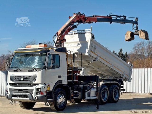 Kravas automašīnai uzstādīts celtnis VOLVO FMX 410 Kipper 5,10m *ATLAS 165.2E/FUNK *6x4