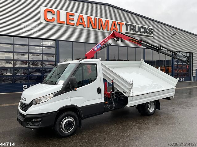 3-sidet tippelad Iveco Daily 72C18 HMF laadkraan 3,4 Tonmeter laadkraa...