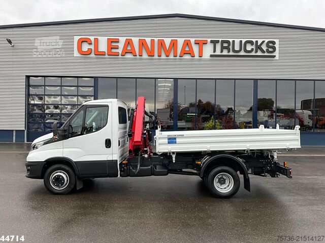 3-sidet tippelad Iveco Daily 72C18 HMF laadkraan 3,4 Tonmeter laadkraa...