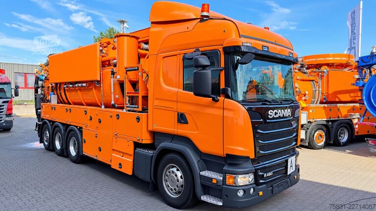 Vacuümtankwagen SCANIA R450 8x4 Kroll 18m³ Saug u. Druck HD-KOMBI-Spül
