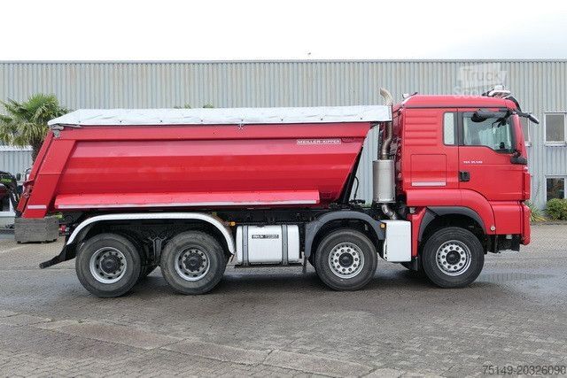 Pašizgāzējs kravas automašīna MAN 35.510 TGS BL 8x4, Meiller, 17m³,Schiebe-Verdeck