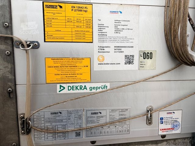 Öppen semitrailer med kapell SCHMITZ CARGOBULL SCB S3T * POWER CURTAIN * LIFT ACHSE
