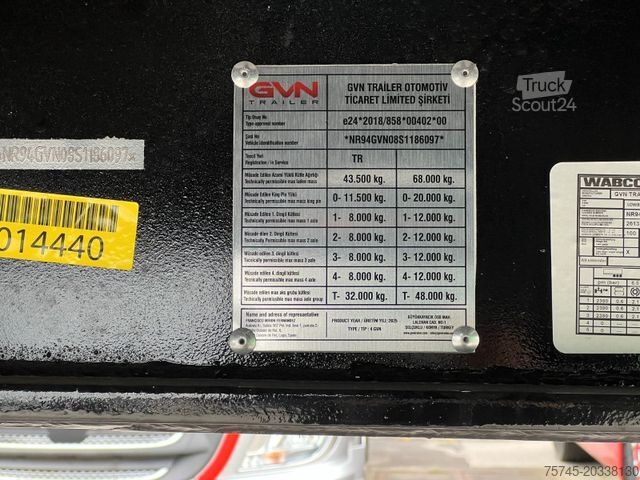 Низкорамный полуприцеп  GVN 4GVN O4*ÜBERBREITE TAFEL*KOC*LIFT*PE