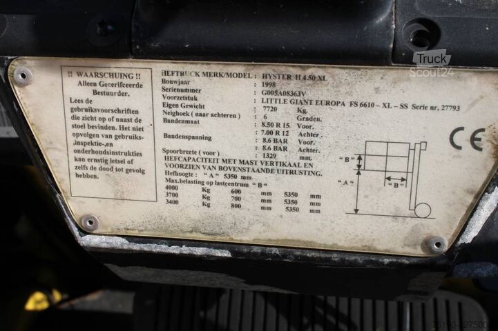 вилочный погрузчик Hyster H 4.50 XL
