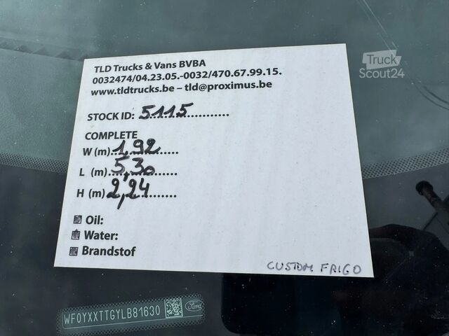 Koelwagen Ford Transit Custom **FRIGO-EURO6**
