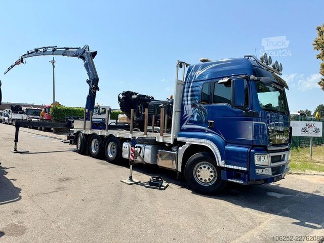 Plateforme de chargement ouverte MAN TGS 35.480 8X4 PRITSCHE + KRAN (29m!)  FASSI F3...