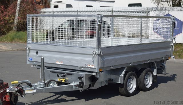 Three-way tipper trailer HUMBAUR HTK 3000.31 mit Stahlgitteraufsatz, E-Pumpe