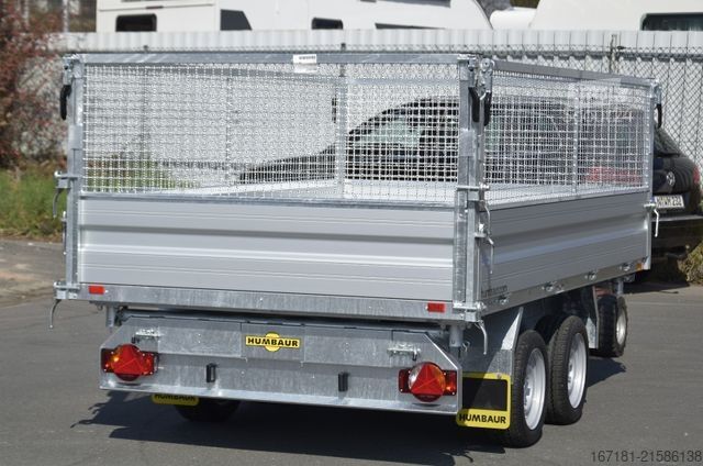 Three-way tipper trailer HUMBAUR HTK 3000.31 mit Stahlgitteraufsatz, E-Pumpe