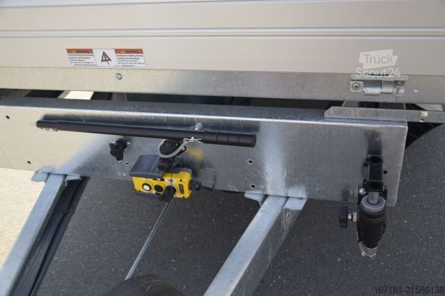 Three-way tipper trailer HUMBAUR HTK 3000.31 mit Stahlgitteraufsatz, E-Pumpe