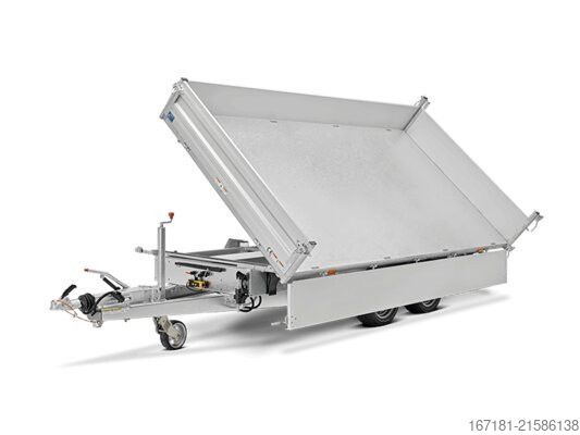 Three-way tipper trailer HUMBAUR HTK 3000.31 mit Stahlgitteraufsatz, E-Pumpe