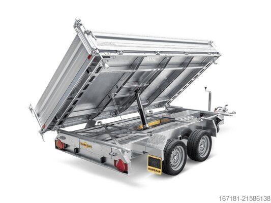 Three-way tipper trailer HUMBAUR HTK 3000.31 mit Stahlgitteraufsatz, E-Pumpe