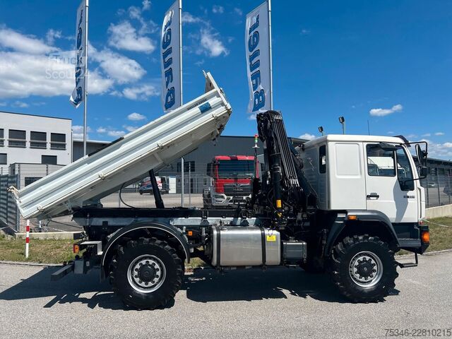 Kamion za specijalne namene MAN L90 18.284 4x4 LOF Kipper/Kran/47 tkm/HA gelenkt