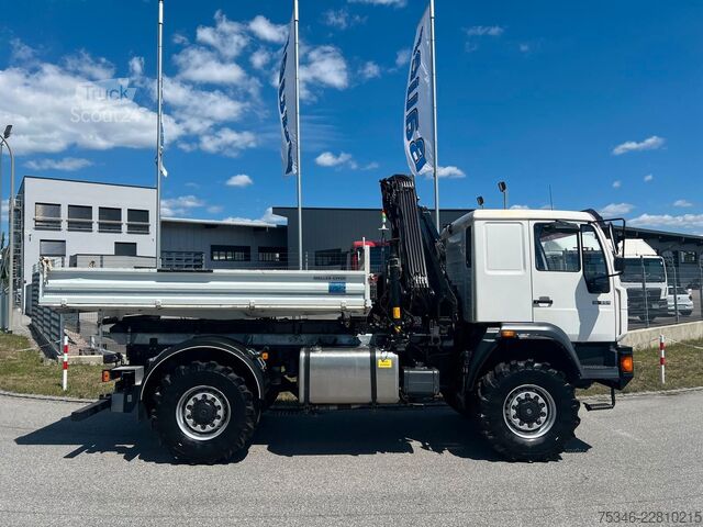 Kamion za specijalne namene MAN L90 18.284 4x4 LOF Kipper/Kran/47 tkm/HA gelenkt