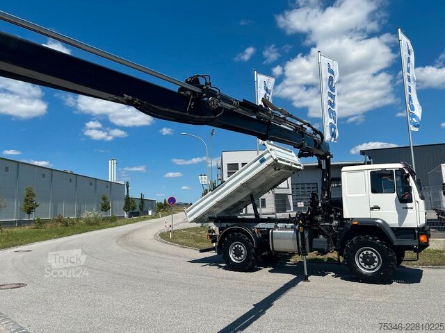 Кран, монтиран на камион MAN L90 18.284 4x4 LOF Kipper/Kran/47 tkm/HA gelenkt