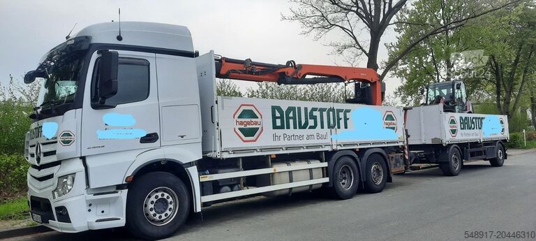 Lapos platós Mercedes-Benz 2545 Actros Pritsche Kran Palfinger PK21001