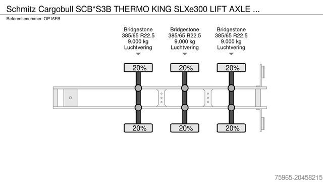 Semi-remorque frigorifique SCHMITZ CARGOBULL SCB*S3B THERMO KING SLXe300 LIFT AXLE 1340x250x2