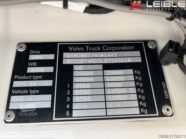 Τρίπλευρο ανατρεπόμενο φορτηγό VOLVO FH 500 6x4 Dautel Kipper*Bordmatik*Rollverdeck