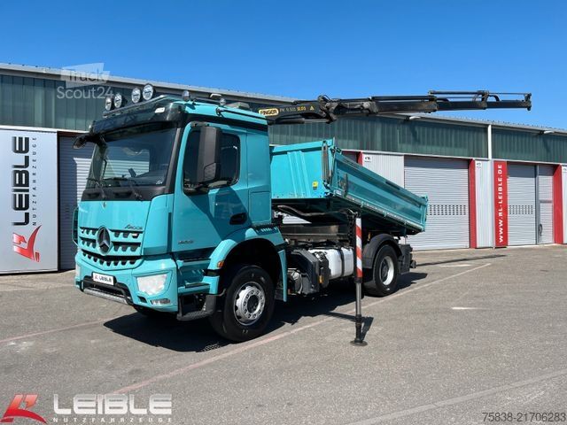 Camión volquete trilateral MERCEDES-BENZ Arocs 1832 Kipper+ Kran Palfinger PK9501*205TKM*