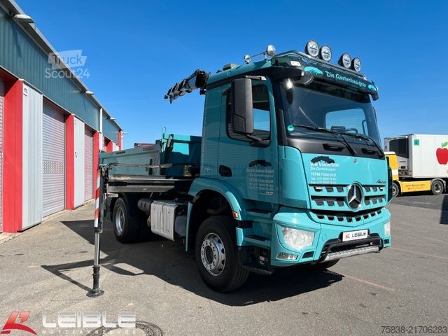 Camión volquete trilateral MERCEDES-BENZ Arocs 1832 Kipper+ Kran Palfinger PK9501*205TKM*
