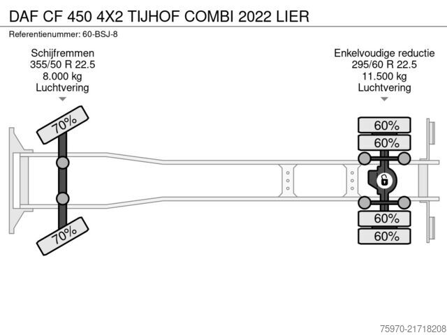 автомобиль-фургон для перевозки автомобилей DAF CF 450 4X2 TIJHOF COMBI 2022  LIER