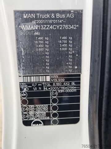 Autotransporter MAN TGL 8.180 TIJHOF Abschlepp 7.5t MMAT 18750kg 6...