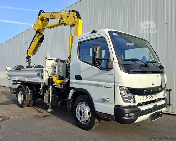 Üç yönlü damperli kamyonet FUSO Canter 7C18 Meiller Kipper + Kran mit Greifer