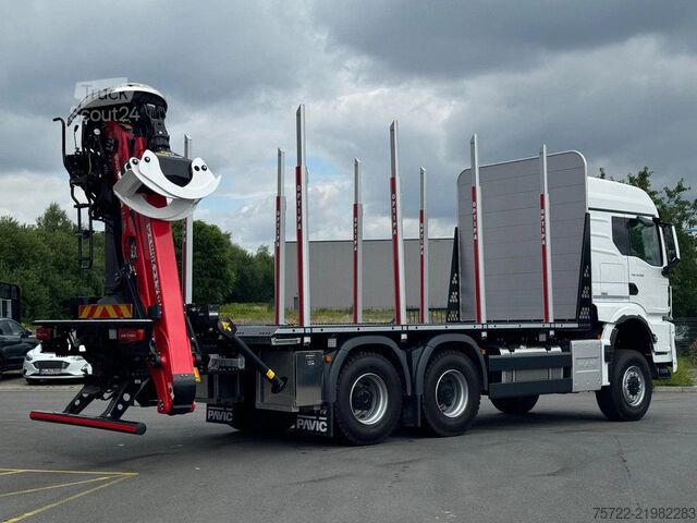 Transportator de lemn MAN TGS 33.520 6x6 BL Kurzholz Plattform Epsilon Kran