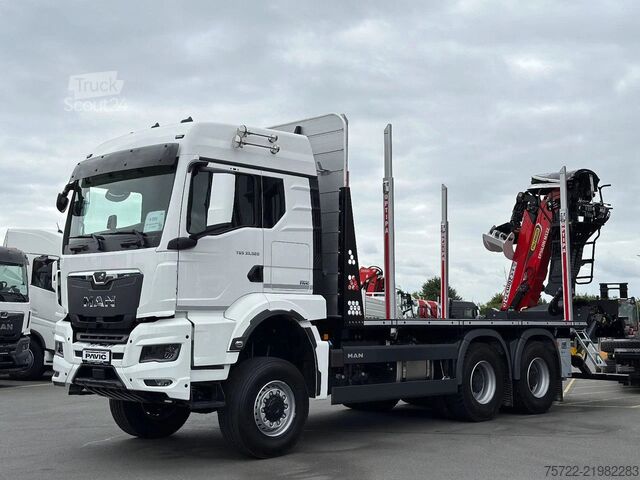 Transportator de lemn MAN TGS 33.520 6x6 BL Kurzholz Plattform Epsilon Kran
