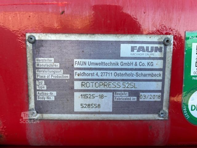 Smetiarske vozidlo MERCEDES-BENZ Arocs 3240 / 8x4x6 / Faun Rotopress 525 L