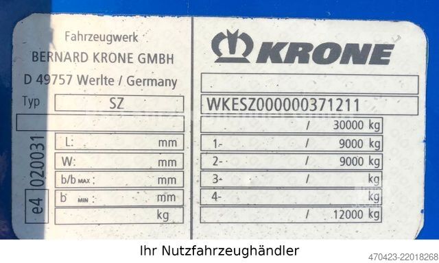 Atvira puspriekabė su tentu KRONE SDP 27 *Dachenteisungssystem* 2 Achsen