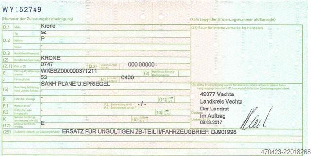 Atvira puspriekabė su tentu KRONE SDP 27 *Dachenteisungssystem* 2 Achsen