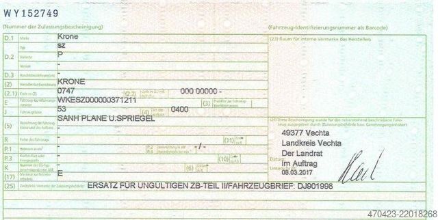 Atvira puspriekabė su tentu KRONE SDP 27 *Dachenteisungssystem* 2 Achsen