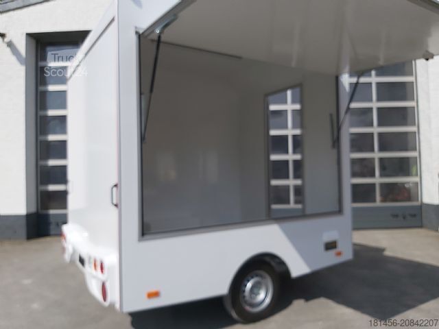 Verkoopaanhanger trailershop Retro Compact 250cm innen Licht 230 V 1 Klappe Neu verfügbar