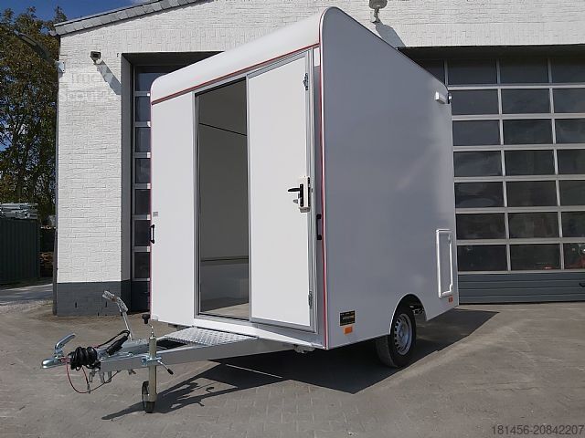 Verkoopaanhanger trailershop Retro Compact 250cm innen Licht 230 V 1 Klappe Neu verfügbar
