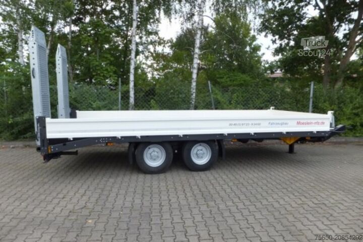 Low loader trailer Möslein TTT 13- 6,28 Weiß  Neuer Tandemtieflader 13 t GG