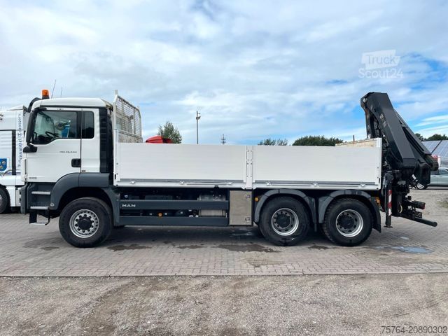 Camion plateau MAN TGS 26.440/Pritsche/Hiab 211 EP-3/FUNK/6x6 Hydro
