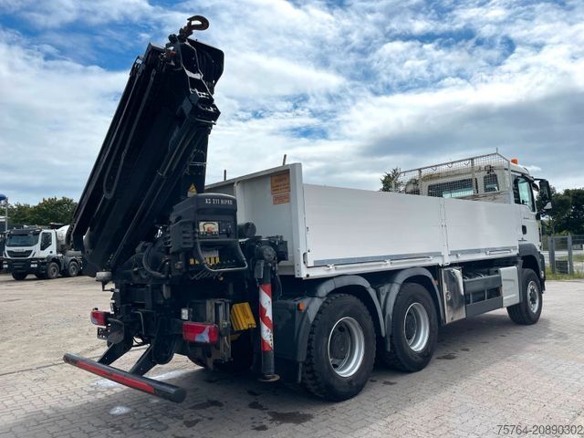 Camion plateau MAN TGS 26.440/Pritsche/Hiab 211 EP-3/FUNK/6x6 Hydro