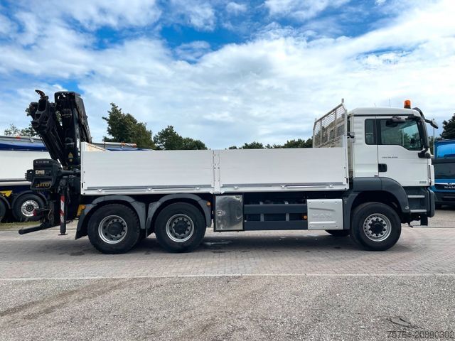Camion plateau MAN TGS 26.440/Pritsche/Hiab 211 EP-3/FUNK/6x6 Hydro