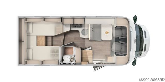 Autorulotă semi-integrată CARADO T 338 EDITION25 (37) Hubbett, Fußbodenheizung