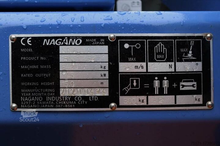 Platforma teleskopowa Nagano S15Auj Valid inspection, *Guarantee! Diesel, 15 m