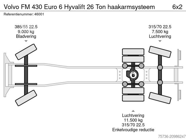 Hakenarmsystem Volvo FM 430 Euro 6 Hyvalift 26 Ton haakarmsysteem