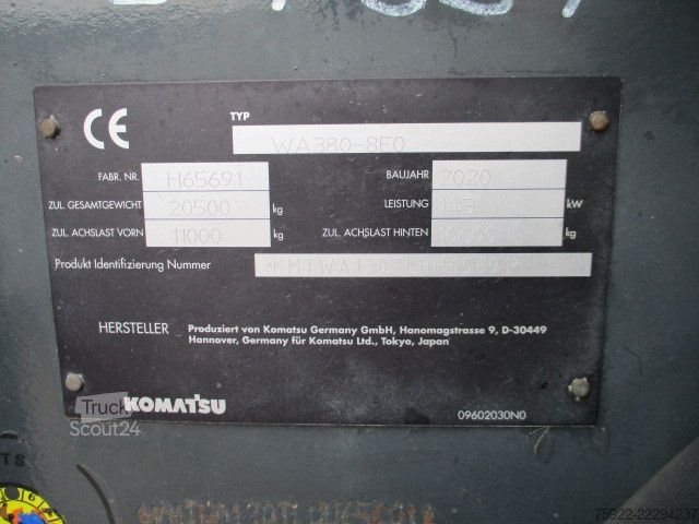 Chargeuse sur pneus KOMATSU WA380 1. Hd aus Kommunalbesitz