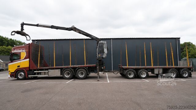 Kranwagen Scania R 580 V8 6X4 LOGTRANSPORT COMBI WITH KESLA 2112...